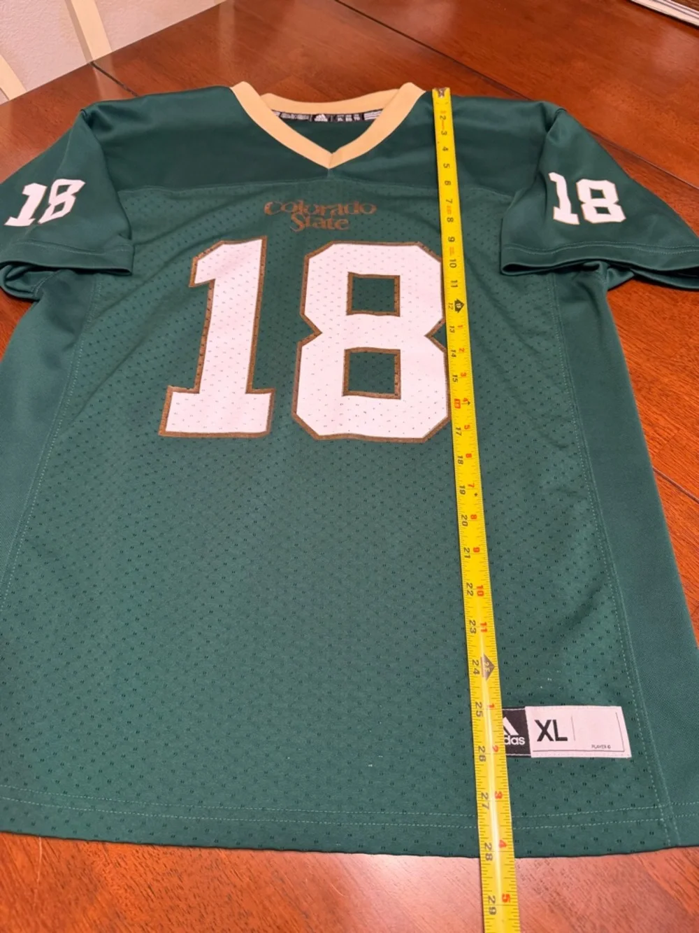 Colorado State University CSU Rams Football Jersey #18 Youth Sz XL 18-20 Adidas - Picture 6 of 10